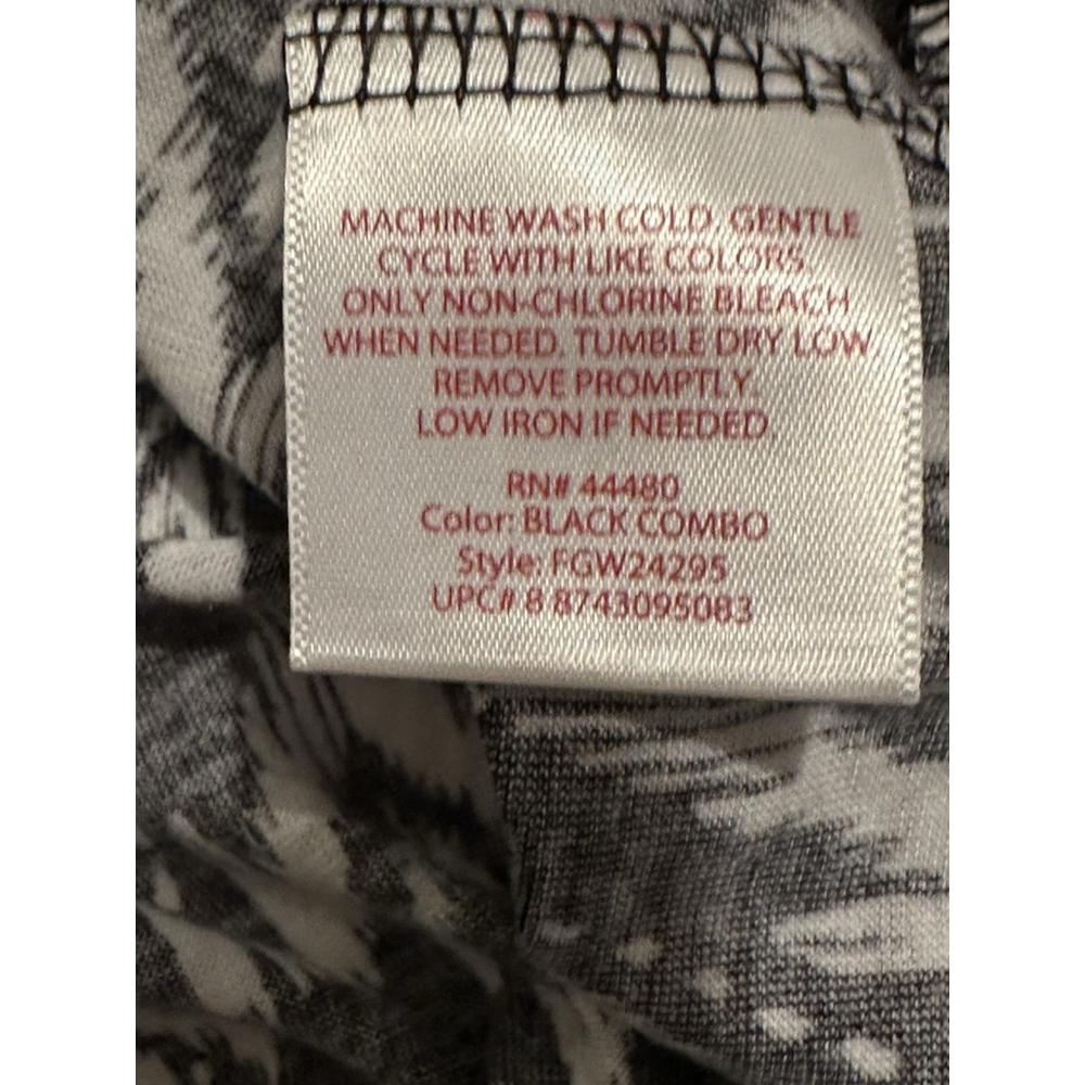 Faded Glory Smocked Blouse Womens 1X / 16W Black & White Summer Lightweight - Picture 11 of 12